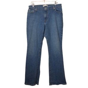 LEVI'S 550 WOMAN RELAXED BOOT CUT JEANS MID RISE BLUE STRETCH DENIM